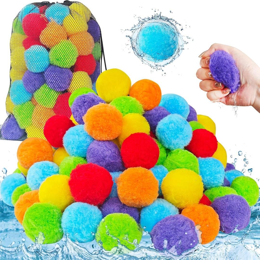 120 Pcs Reusable Water Balls,Soft Soaker Splash Balloons for Outdoor Water Games,Pool and Beach Activities,Reusable Water Toys for Summer Fun and Party Favors