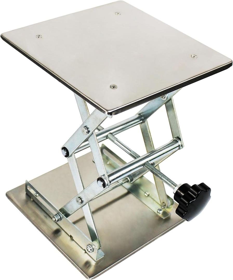 TEXALAN(R) 12x12 Lab Scissor Jack Lift Table SS304 Max. Height of 18" 25kg/55lbs Load