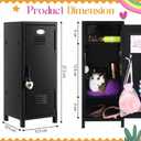 Vercraft 2 Pcs Mini Metal Locker Storage with Lock and 2 Keys 10.8 Inch Small Money Security and Cash Safe Box for Jewelry Back to School Home Office Desktop Container(Black)
