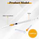 100 Pack 1ml/cc Lab Syringes Luer Lock with 25Ga 1 Inch(25mm) Needle, Disposable Individually Wrapped for Scientific Labs, Feeding Small Animals, Dispensing, Applicator, Watering