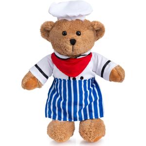 HollyHOME Chef Stuffed Animal Teddy Bear Soft Plush Toy with Chef Uniform Unique Toy Gifts for Kids and Chefs Holiday Birthday Valentine 16 inche