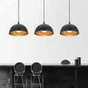 Industrial Pendant Light Fixtures,11.8" Black Dome Pendant Lights,Adjustable Vintage Hanging Lamp for Kitchen Island Restaurant Bar Cafe Dining Room Sink,3 Pack