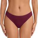 ANZERMIX Women's Breathable Cotton Thong Panties Pack of 6 (M)