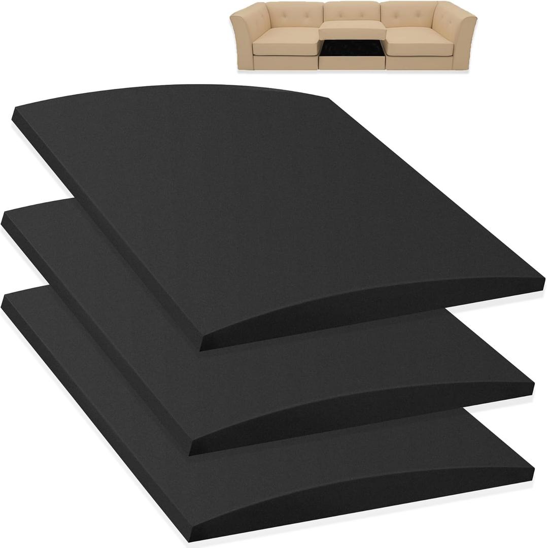 Anti-Sagging Sofa Support Cushions,Couch Cushions Support for Sagging Seat 20"X 20"Insert Pads Supports Board Sofa Furniture seat Cushion Under Sag Repair, Curved High Density Foam (Set of 3)
