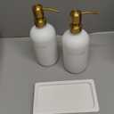 Prus Waso Gold Soap Dispenser Bathroom Set, Hand and Lotion Dispenser with Stainless Steel Pump, Perfect for Modern Bathroom Decor. (Gold)