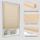 Tonature No Drill Cellular Shades for Indoor Windows, Thermal Insulating & Noise Reducing Honeycomb Blinds, Free Stop Cordless Light Filtering Shades, Beige,20 1/2" W x 64" H