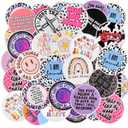MUBYOK 3 Inch 100pcs Funny Quotes Car Freshies Cardstock Cutouts Round for Circles Silicone Molds & Aroma Beads Accessories Supplies