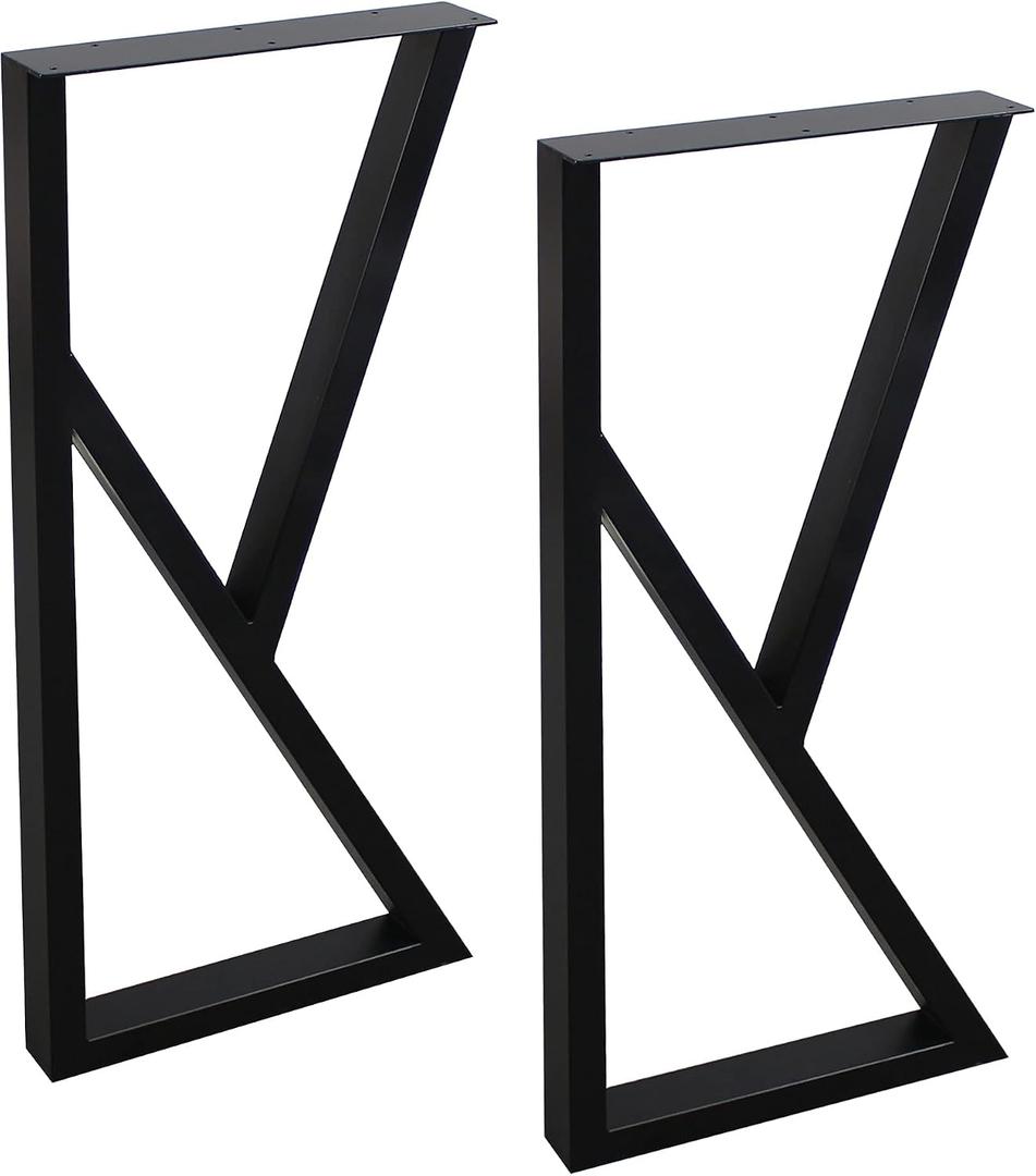 MBQQ Furniture Legs 35" Height 15" Wide Rustic Decory K-Shape Table Legs,Heavy Duty Metal Desk Legs,Dining Table Legs,Industrial Modern, DIY Iron Bench Legs, H35"x W15"
