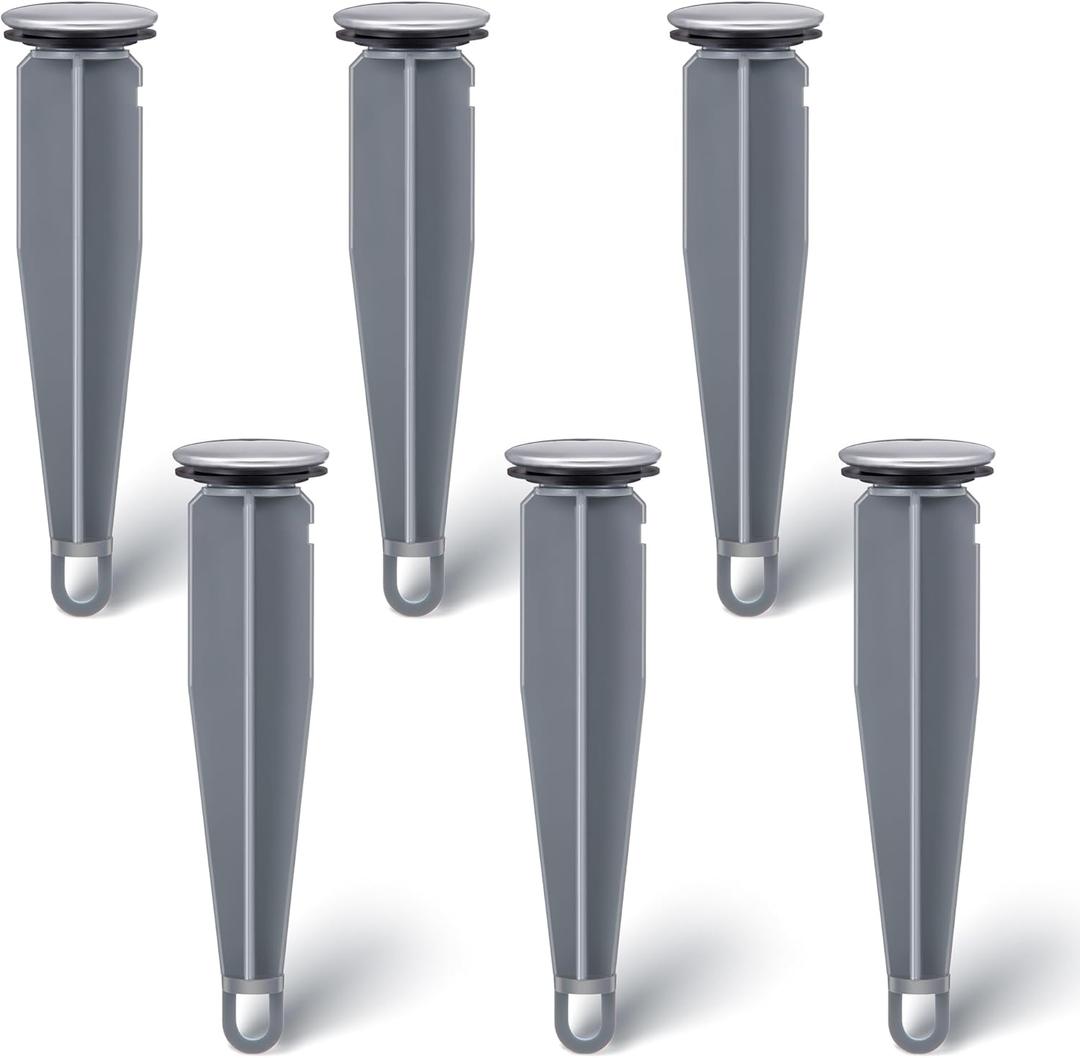 Enhon Pop up Stoppers Compatible with Moen Drain Components, Chrome Bathroom Sink Drain Plunger, 4-7/8 Tall, 1-1/4 Cap Dia, with 1 Mounting Hole and Gasket Seal, Replacement for 88994 (6 Pack)