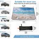 Umbrella Car Windshield Sunshade,Beach Starfish Seashell Reflective Sun Visor Shade,Foldable,Protect Interior & Keep Cool,Suitable Most Vehicles,55" x 27.5"