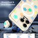 OOK Magnetic for iPhone 13 Pro Max Case [Compatible with Magsafe] Glitter Flowers Floral Design Plating Bling Clear Case Hard Back for iPhone 13 Pro Max Phone Case, Glitter Flower (6.7")