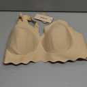 Womens Full Coverage Wire Free Bra - Plus Size Bras with Support and Lift Scalloped Everyday Comfort Bralettes (X-Large, Nude)