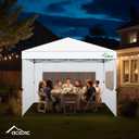 Acepic Instant Canopy SunWall for 10x10 Pop Up Canopy Frame with Mesh Window and Zipper, 99% Rainproof and UV Protection for Outdoor, Viewing the Scenery, and Ventilation (3 PCS Sidewalls Only, White)