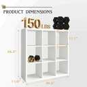 WannabeMyself【2026 Wooden Thick Frame】 9 Cube Storage Organizer with Anti-Tipping Kits, Reversible Open Back Book Shelf,Bookcase for Living Room,Bedroom,Entrance Hall,Office,11.6×36.3×36.3,White