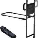 Bed Rails for Elderly Adults Safety - Height Adjustable Bed Assist Rail for Seniors, Stable Bedside Handle with Non-Slip Grip & Pocket, Fits King Queen Full Twin Bed (Black)