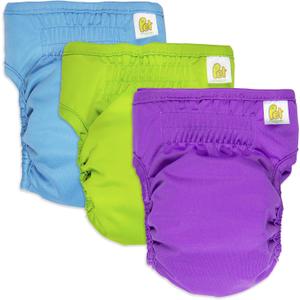 Pet Magasin Reusable Washable Dog Diapers (Pack of 3), Highly Absorbent with Strong & Flexible Hook & Loop (Solid, XL (23-35 Waist))