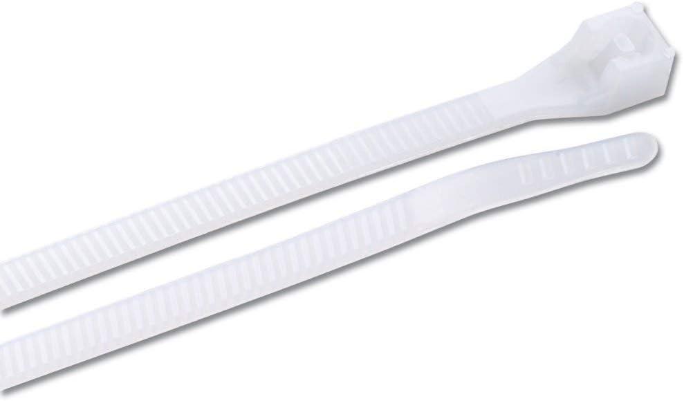 Cable Ties, White Nylon, 11-In., 100-Pk.