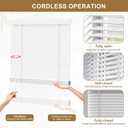 2" Cordless Solid Wood Blinds for Indoor Window,25.5" W x 60" H White