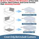 14Pcs Patio Cushion Covers Replacement Splashproof UV-Resistant Inelastic Covers with Zippers, Max Compatible 23.6x23.6x3.9 inch Patio Cushion, for 7 Pcs Outdoor Patio Furniture Sets