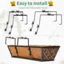 Geetery 8 Pack Window Railing Planter Deck Black Metal Hanging Flower Planter Basket Railing Window Basket with Coconut Liner for Patio Fence Porch Balcony Outdoor Indoor(24 Inch)