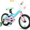 JOYSTAR 12 14 16 Inch Kids Bike for 2-7 Years Girls 33-53 Inch Tall, Toddler Girls Bike with Training Wheels, Rainbow Bikes, Children Bicycle, Macaroon