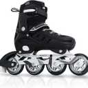 MammyGol Adults Adjustable Inline Skates, Safe and Durable Roller Skates with Giant Wheels, High Performance Professional Skates for Men Women Youth (XX-Large - Adult (9-11.5 Men/10-12.5 Women), Black)
