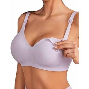Avidlove Women's Seamless Bras Nursing Bras for Breastfeeding Tshirt Everyday Bra (Purple)