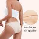 Buankoxy Women's Low-Rise String Bikini Panty Stretch Briefs (Beige)