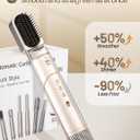 7 in 1 High-Speed Hair Dryer Brush, 110,000 RPM Air Styler for Automatic Air Curling, Negative Ionic Hot Air Brush Set for Fast Drying, Volumizing & Frizz Control, Heat Protection Multi-Styler