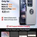 JAME for Motorola Moto G 2025/2026 Case, Moto G Play 2026 Case with Screen Protector, Dual Layer Military Grade Shockproof Cover with Ring Holder Stand Kickstand Protective Phone Cover, Silver