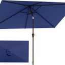6.5'x10' Rectangular Patio Outdoor Umbrella,Large Coverage with Push-Button Tilt & UV Protection,Sturdy Ribs for Deck,Lawn,Pool,Backyard