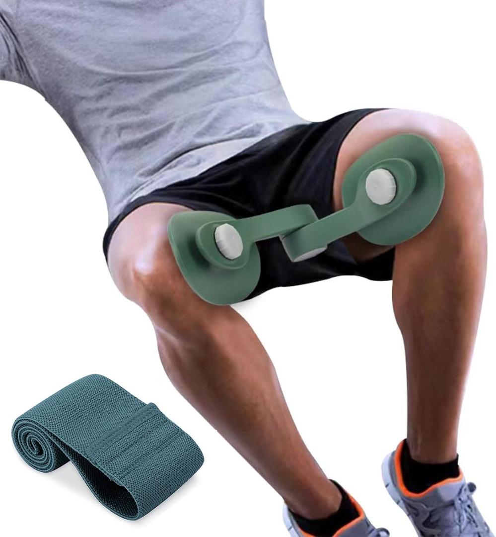 Thigh Exerciser Kegel Exerciser, Pelvic Floor Trainer, Kegel Trainer for Postpartum Rehabilitation, Trimmer Inner Thigh, Thigh Toner Workout (35 LB, DARK GREEN)