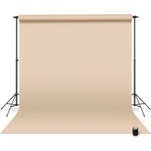 Denny Manufacturing - Seamless Paper Backdrop for Photography, Buff Seamless Paper Roll (53 in x 36 ft) Includes Free Roll Black Gaffer Tape (2 in x 13 ft)