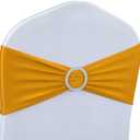 100 PCS Spandex Chair Sashes Bands Stretch Chair Ties Bows with Buckle Slider for Wedding Party Banquet Decoration（Yellow）