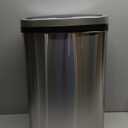 BestOffice | 13 Gallon Trash Can with Lid | Automatic Touchless Garbage Can | Odor Control | Modern Oval Design | Easy to Clean | Stainless Steel | Fits Any Kitchen, Bathroom, Office or Home