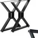 Metal Table Legs - Heavy Duty Desk & Furniture Legs, Modern Industrial Set of 2 (28" Height, 23.6" Wide)