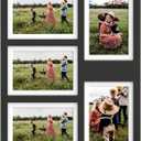 Great Lakes Memories GLM 4x6 or 5x7 Collage Picture Frames for Wall, Holds 5 Photos with Glass & Mat, 5x7 Picture Frame Collage, Picture Frames Collage Wall Decor (Modern Black) (1 Pack)