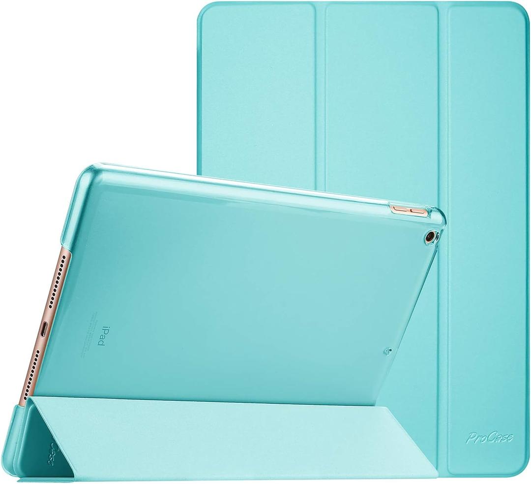 ProCase for iPad 9th/ 8th/ 7th Generation Case 10.2 Inch (2021/2020/2019 Release), 10.2 iPad Case 9th/ 8th/ 7th Gen Cover, Slim Smart Cover with Translucent Hard Shell Back -Aqua