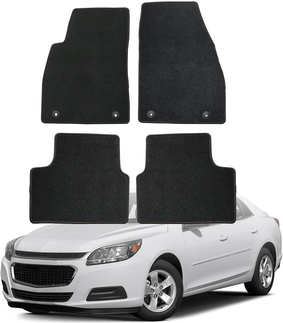 GXARTS Waterproof Car Floor Mats Carpet Full Set Fit for Chevy Malibu LS LT RS Premier 2016 2017 2018 2019 2020 2021 2022 2023 2024 | All-Weather Protectwith Anti Sliding Back
