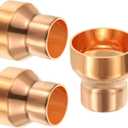PATIKIL 1-1/2" to 1" Nominal Size Copper Reducer, 3pcs 99.9% Pure Copper Reducing Coupling Pressure Fitting Pipe Tube Connector Adapter with Sweat Solder