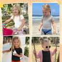 3 Pack Toddler Girls' Short Sleeve Tops | Baby, Cute, Tee, Crop, Lettuce Trim, Kids, T-shirt, Boat Neck, Blouse, Solid, Casual, Summer, Plain, Classic, Elegant