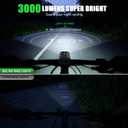 3000 Lumens Super Bright Bike Lights for Night Riding, 5000mAh USB C Rechargeable LED Bicycle Light Front and Rear, Headlight and Back Tail Light Set for Road Mountain