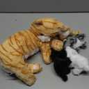 Skylety Nurturing Cat Stuffed Animal with 4 Plush Kittens, Cats Baby Stuffed for Girls Boys Plushy Mommy Kitty with Baby Kittens for Valentine Birthday Party Favors Gifts(Cute Style)