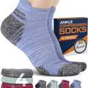 Pembrook Ankle Compression Socks for Women & Men - 4 Pairs | Sports Running Compression Socks | Athletic Ankle Support Socks (Large)