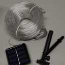 YEGUO Solar Christmas Light Outdoor Waterproof, 66ft 200 LED Multicolor Rope Lights, 8 Modes Tube String Lights in Clear Thin Tube