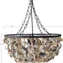 Creative Co-Op Round Oyster Shell Chandelier with 2 Lights