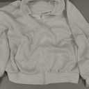 SOFIA'S CHOICE Women's Fleece Zip Up Sweatshirt Cute Long Sleeve Sweatshirts Jackets (Large, White)