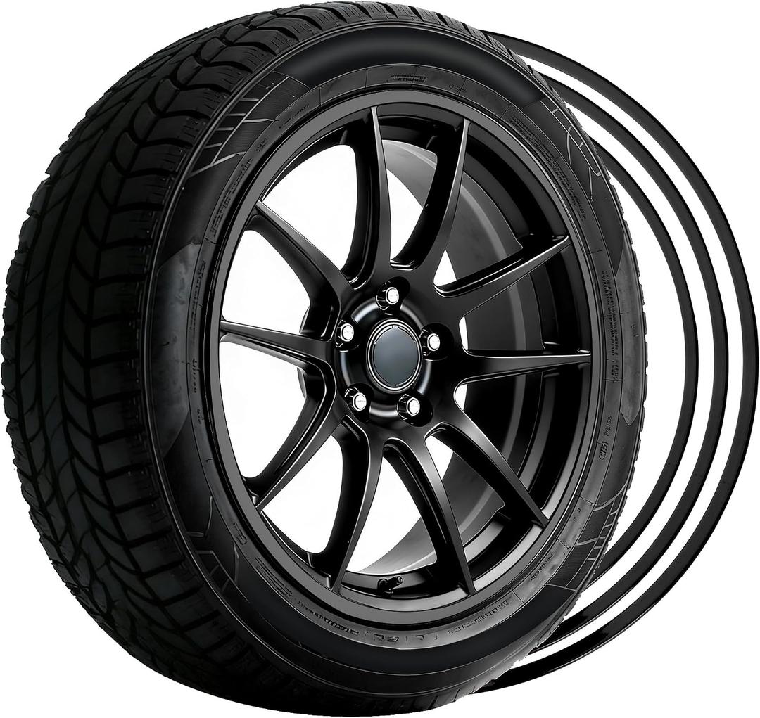 Automotive Alloy Wheel Rim Protector,Durable DIY Car Exterior Accessory for Curb Rash Protection,Full Wheel Hub Rim Coverage, Set of 4, Universal Fit for All Vehicles (Black, 21 Inch)