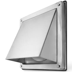 HWG 4" Outdoor Dryer Vent Cover  Stainless Steel Wall Vent Hood with Gravity Flap  Weatherproof Exterior Exhaust Fan Cover for Home & Commercial Use  Pest & Draft Protection