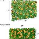 GLANT Expandable Fence Privacy Screen for Balcony Patio Outdoor,Decorative Faux Ivy Fencing Panel,Artificial Hedges (Single Sided Leaves) (2, Sunflowers)